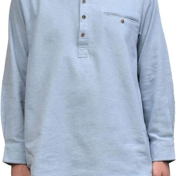 Lee Valley Flannel Cotton Grandfather Shirt blue‎ size small nwt - Picture 3 of 6